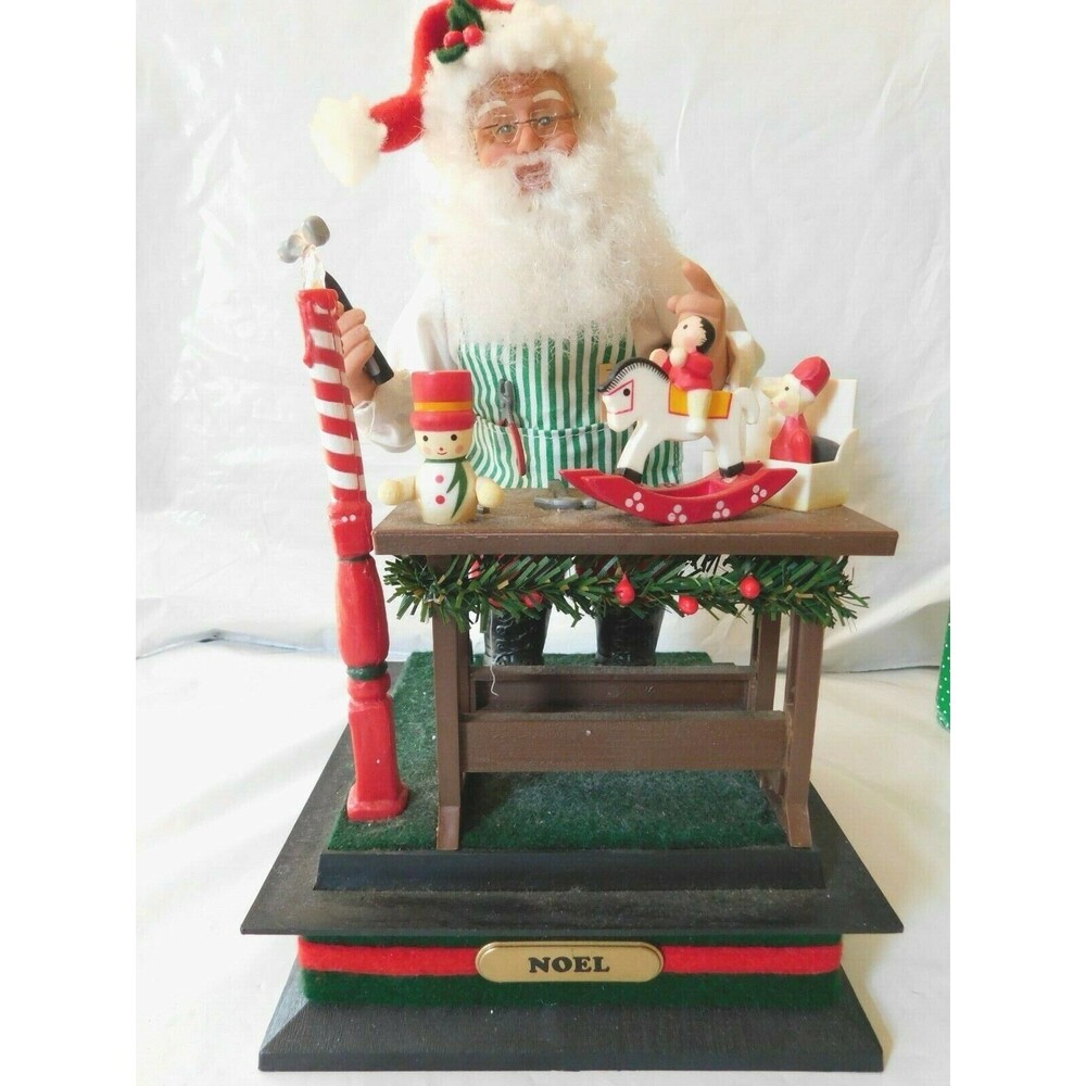 Holiday Creations Lighted Illuminated Musical Scene Santa Clause Lamp Vtg. 1993